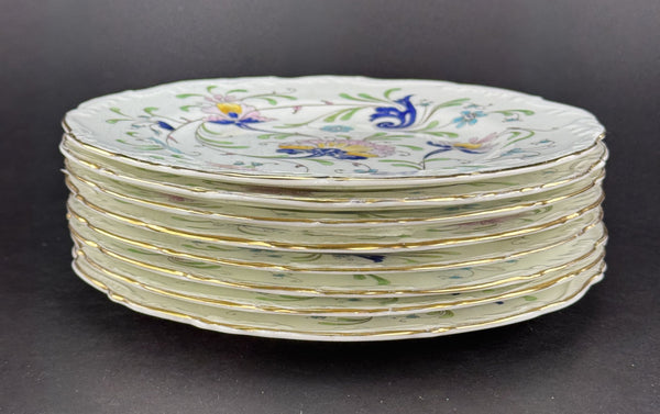 8 Coalport Fanfare Japan Pattern Salad Plates 7 5/8 Inches