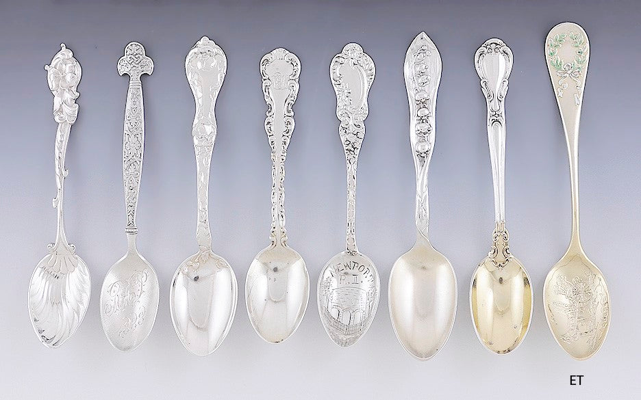 Asst'd Group 8 American Sterling Silver Demitasse Spoons