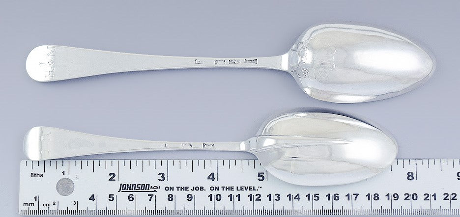 Superb Group 7 Early 1700s English Georgian Sterling & Britannia Silver Spoons