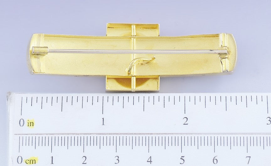 c1875 Beautiful Victorian 14k Multi Colored Gold Platinum Pin / Brooch