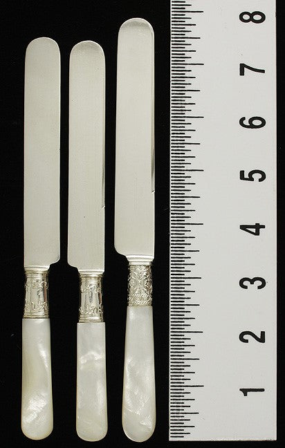 1880s 11 Silver and Mother-of-Pearl Knives