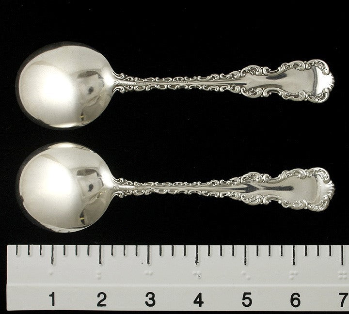 12 Fine Sterling Whiting Louis XV 1891 Gumbo Spoons
