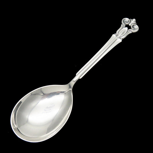 Cohr Denmark Sterling Silver Monica Pattern 8" Casserole Serving Spoon Scoop