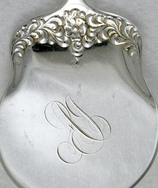 Antique Sterling Silver Dominick Haff Rococo Repoussé Waffle Server