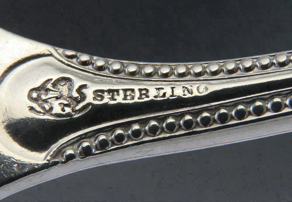 Antique Sterling Silver Frank Smith Bead 1917 Pastry Cake Pie Fish Server 9 1/2"