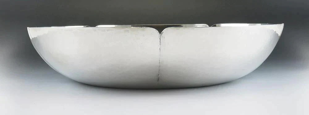 1935 Hand Hammered Chicago Arts & Crafts Didrich Sterling Silver Bowl 9 1/4"