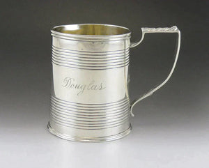 Antique English 1815 Georgian Sterling Silver Cup Mug Rachel John Douglas Mono