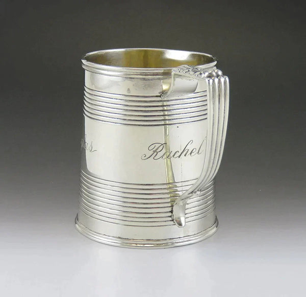 Antique English 1815 Georgian Sterling Silver Cup Mug Rachel John Douglas Mono