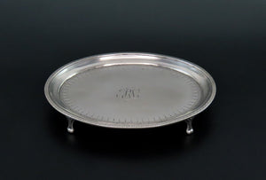 1785 Classical Georgian Sterling Silver Footed Tray 6 1/4 Inches Long