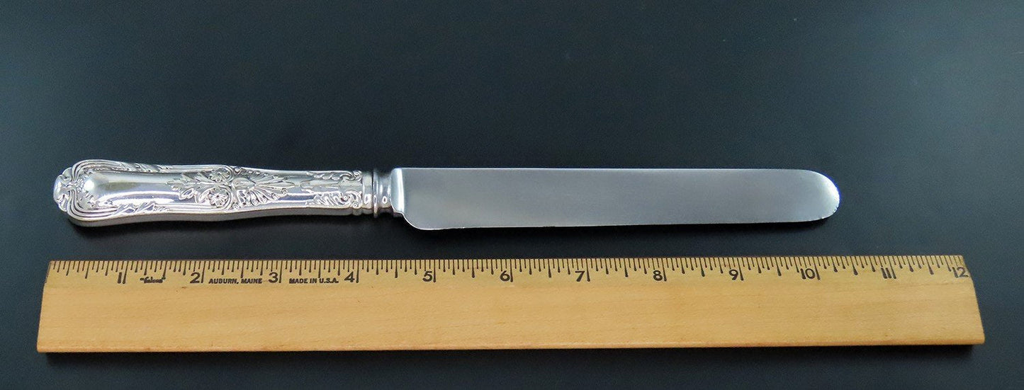 6 Handsome Tiffany Co Old French Silver-plated Dinner Knives 10 1/2"