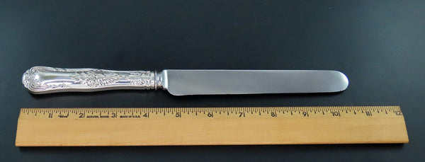 6 Handsome Tiffany Co Old French Silver-plated Dinner Knives 10 1/2"