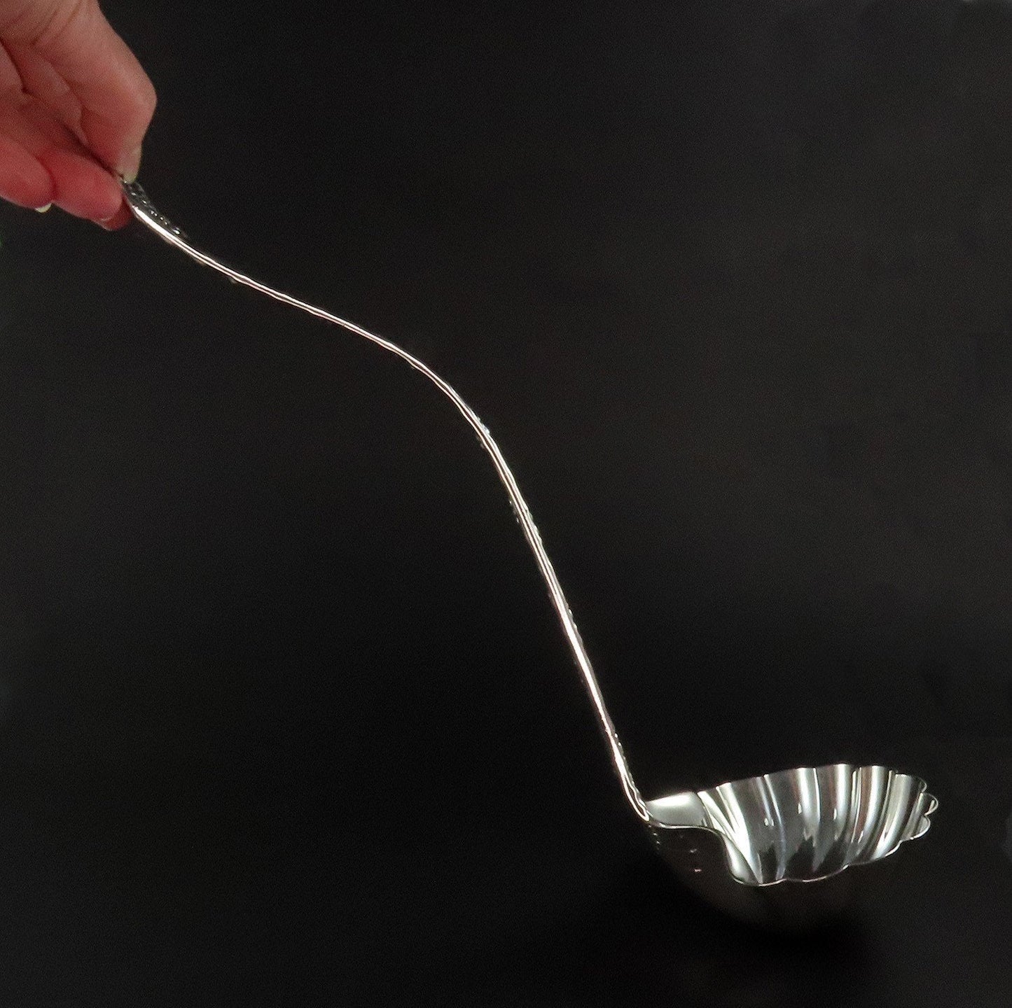 Beautiful Tiffany Co Wave Edge Sterling Silver Large Soup Punch Ladle 13"