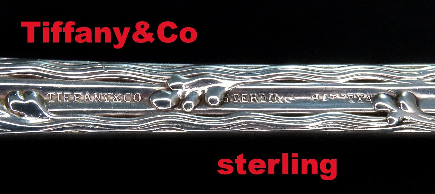 Beautiful Tiffany Co Wave Edge Sterling Silver Large Soup Punch Ladle 13"