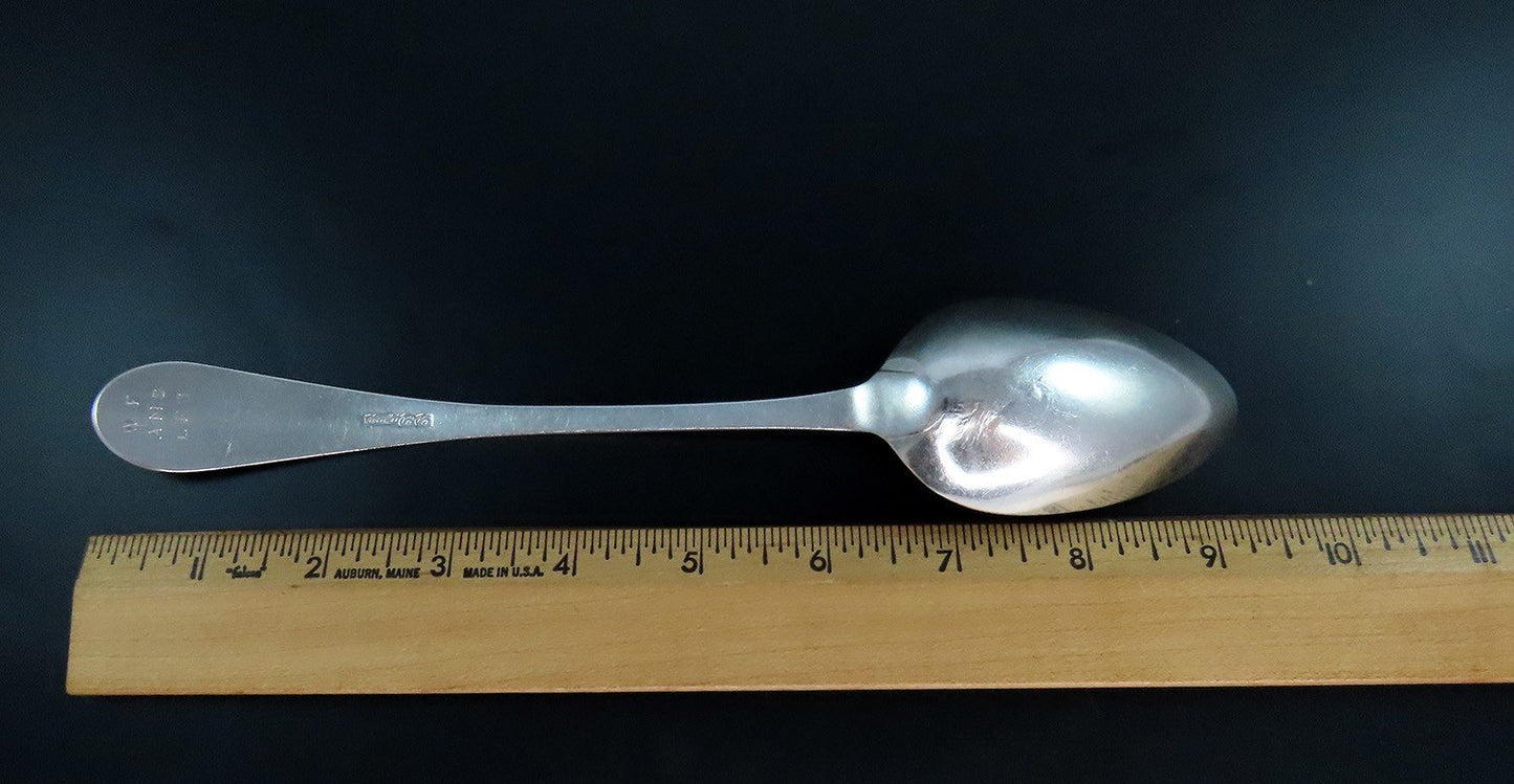 1793 Handsome Coin Silver Serving Spoon Daniel Dupuy 9 1/4 Inches