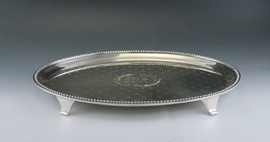 Antique American Sterling Silver JE Caldwell Footed Tray/Platter