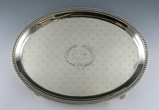Antique American Sterling Silver JE Caldwell Footed Tray/Platter