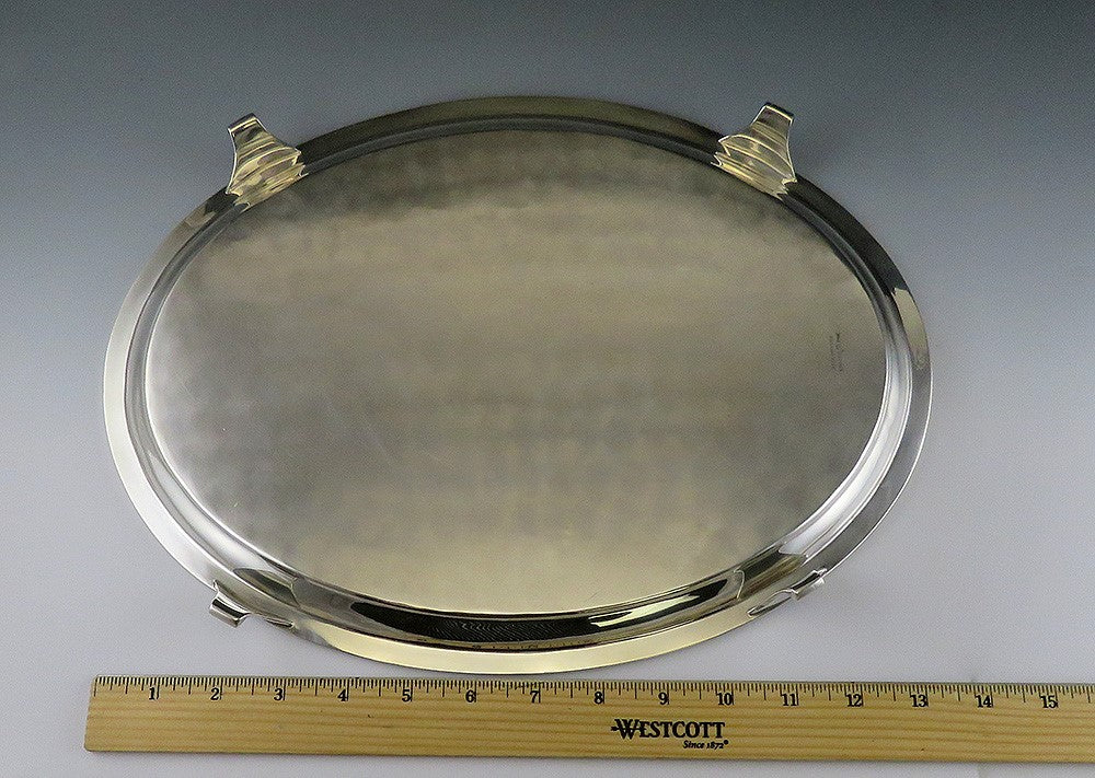 Antique American Sterling Silver JE Caldwell Footed Tray/Platter