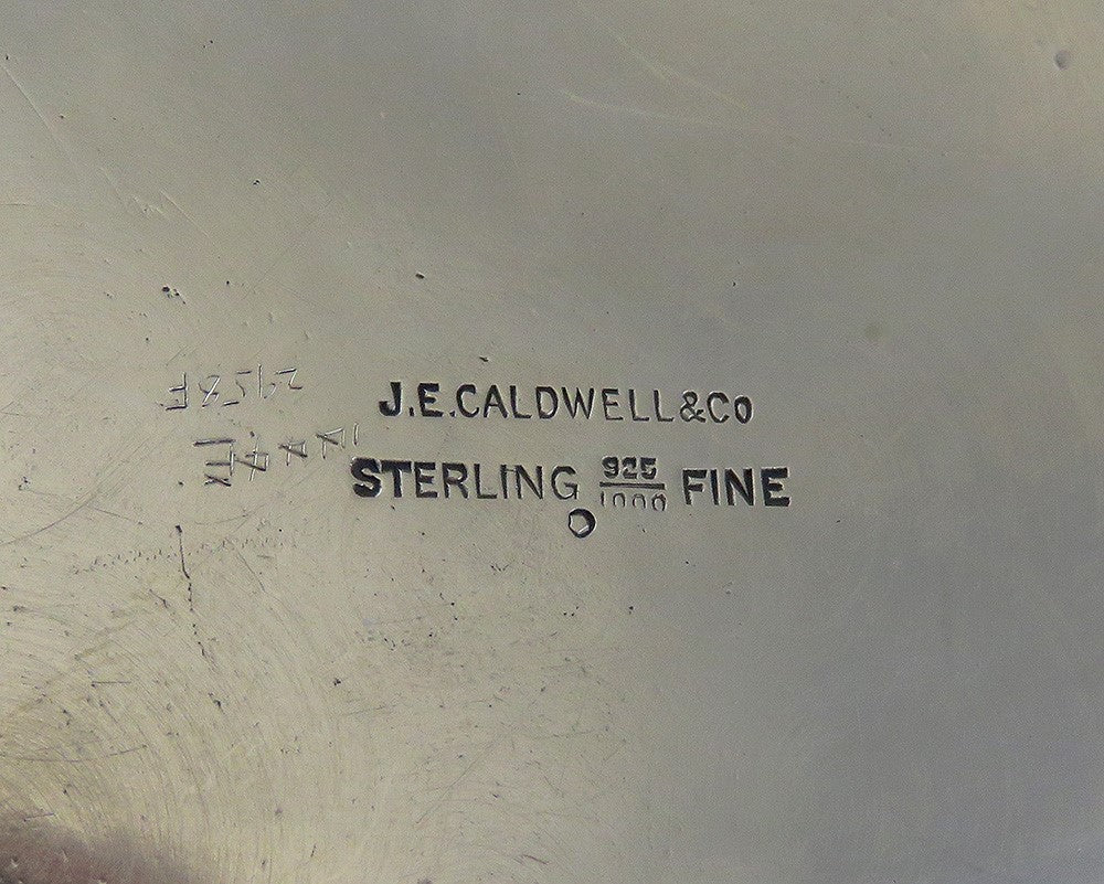 Antique American Sterling Silver JE Caldwell Footed Tray/Platter