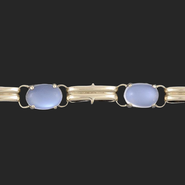 Lovely 14k Gold & Moonstone Matching Bracelet And Earrings