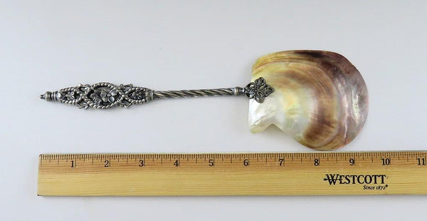 Neat Victorian c1885 American Silver Plate MOP Abalone Shell Serving Spoon