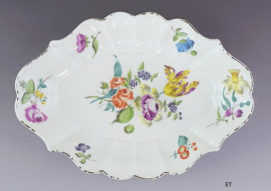 Beautiful Antique 18th Century Meissen Floral Serving Dish