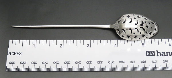 Nice Late 1700s/Early 1800s American? Rattail Mote Spoon Skimmer