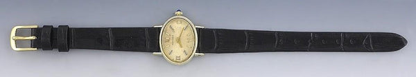 Fine 14k Gold Movado Watch w/Real Leather Band Runs Well