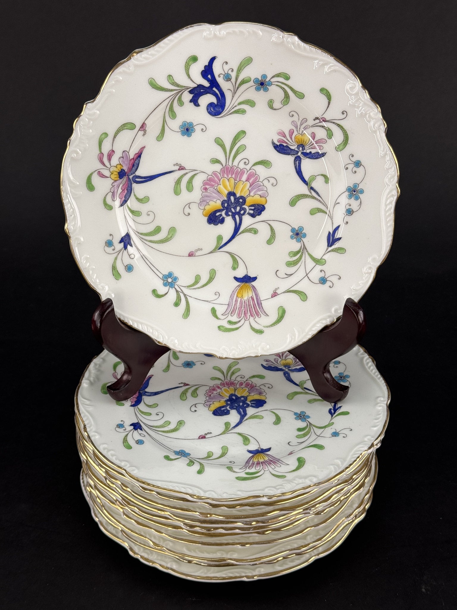 11 Coalport Fanfare Japan Pattern Bread Plates 6.75 Inches