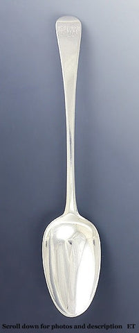 Antique 1770s English Georgian Sterling Silver Soup Table Serving Spoon