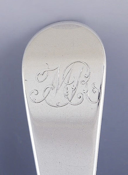 Antique 1770s English Georgian Sterling Silver Soup Table Serving Spoon