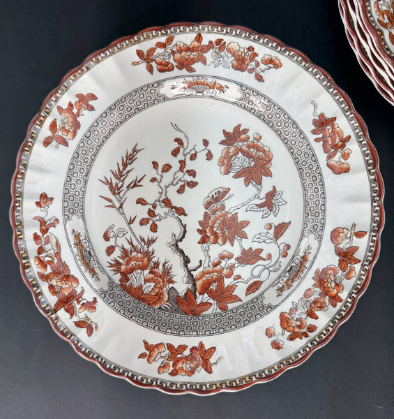 6 Large Old Copeland Spode India Tree dinner plates 10 1/4 inches