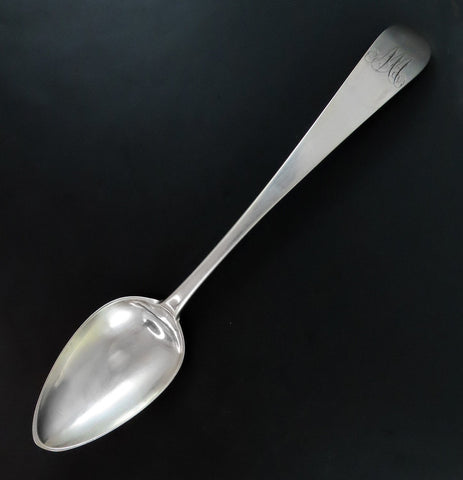 c1790 Handsome Coin Silver Serving Spoon Samuel Richards Maker 9"