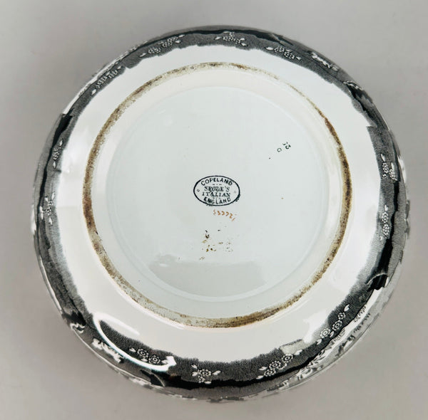 Lovely c1900 Copeland Spode Black Italian Centerpiece Fruit 9.5" Bowl