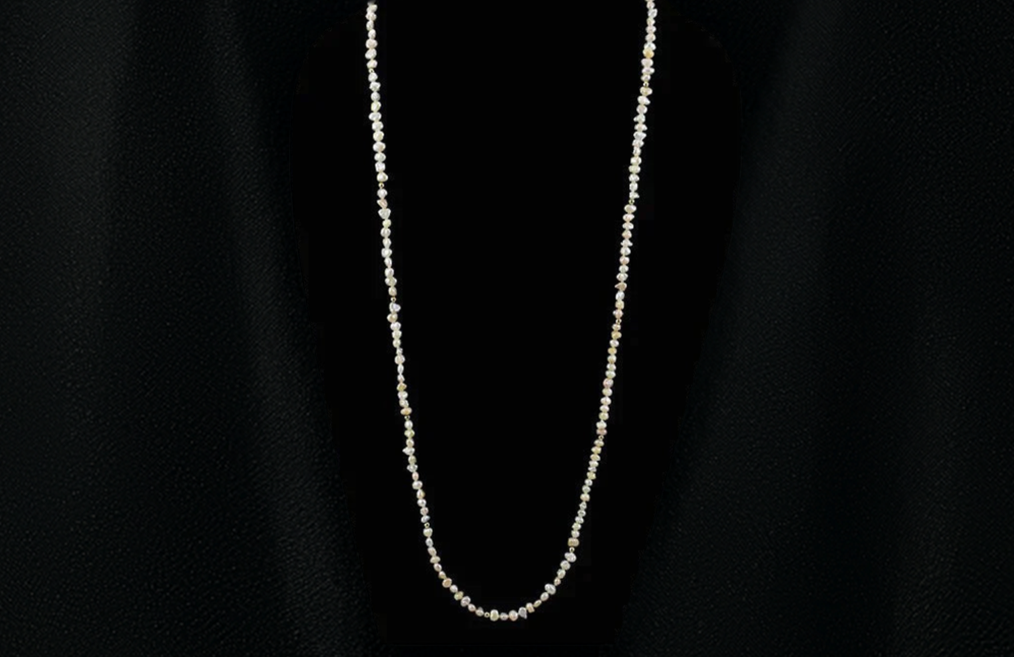 Amazing and Long Necklace of Freshwater Pearls and 14k Gold Beads 31"