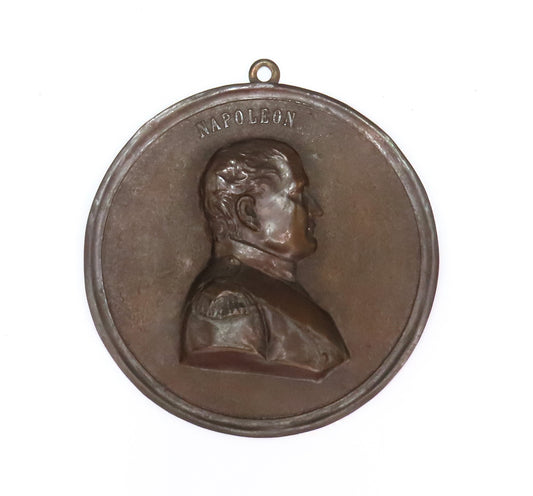 Neat Antique Late 1800s Copper Napoleon Wall Hanging Plaque Medallion