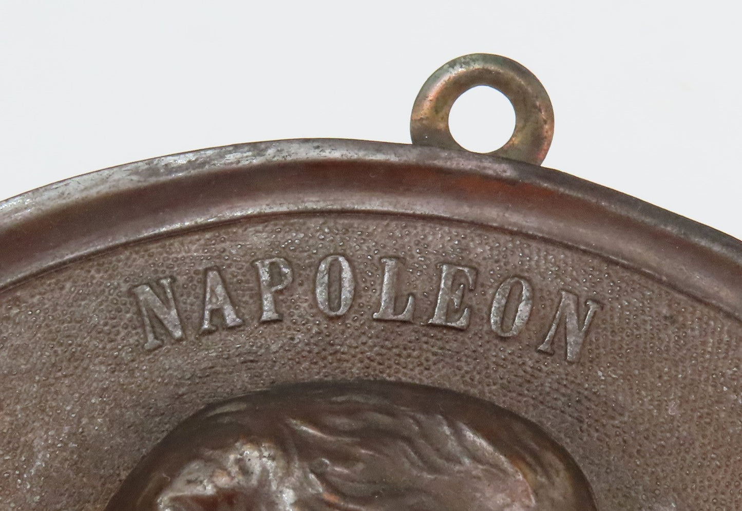 Neat Antique Late 1800s Copper Napoleon Wall Hanging Plaque Medallion