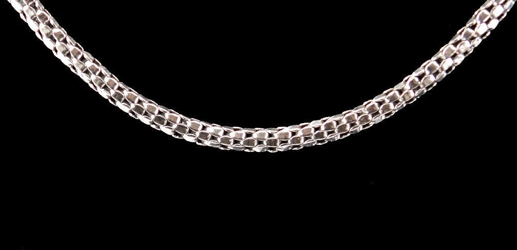 Gorgeous Modern Sterling Silver and Turquoise Necklace Rope Chain 19 Inches