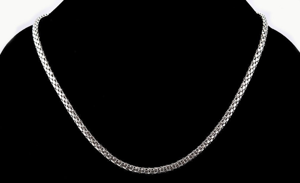 Gorgeous Modern Sterling Silver and Turquoise Necklace Rope Chain 19 Inches