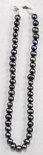 3 Dyed Purple/Gray Baroque Pearl Beaded Necklace 17"