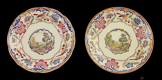 2 English Spode's Gobelin Pattern Porcelain Saucers