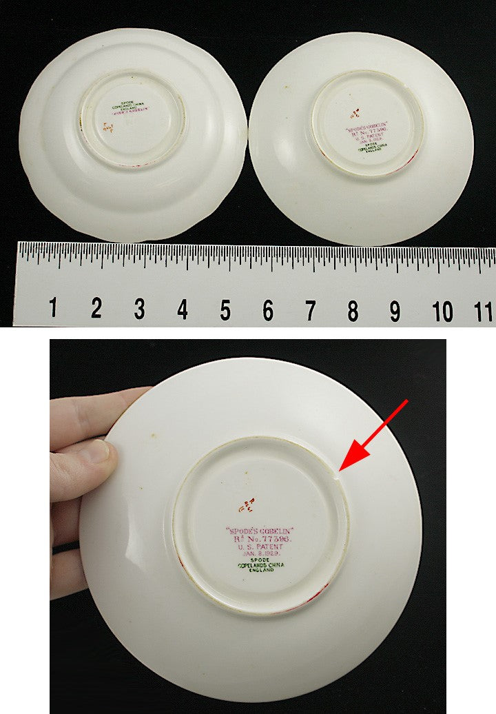 2 English Spode's Gobelin Pattern Porcelain Saucers