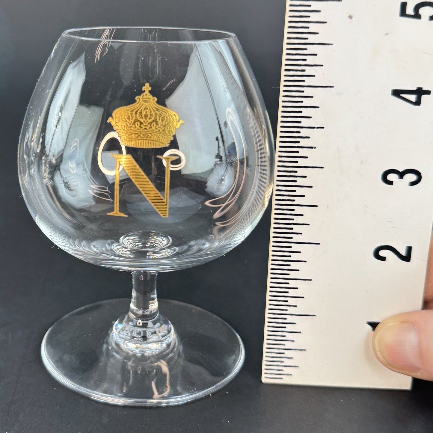 Exquisite Set 6 Baccarat Gilt Napoleon Crown Brandy Cognac Snifters Wine Glasses