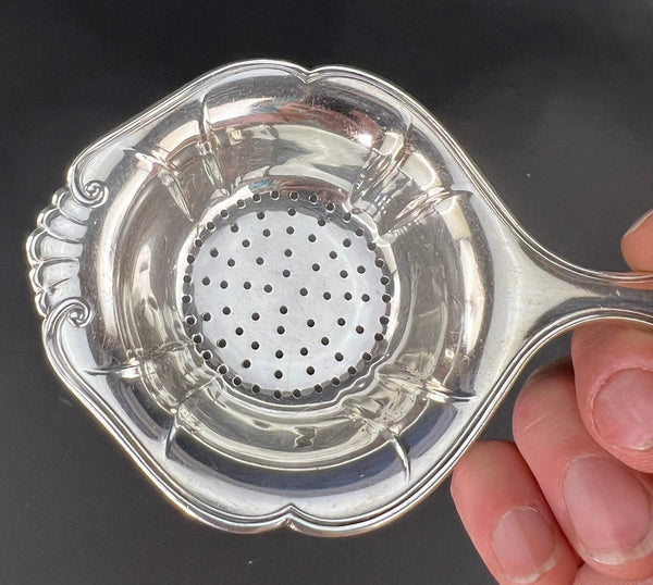 Elegant VTG Norwegian Sterling Silver Marthinsen Martha Märtha Tea Strainer