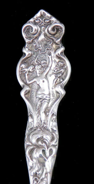 Antique Art Nouveau Wallace Irian 1902 Cherubs Muse Jelly Cake Pastry Server