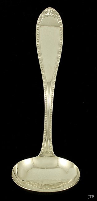 1860s Antique Crosby Hunnewell Morse Sterling Silver Beaded Gravy Sauce Ladle