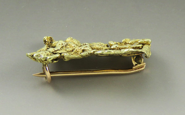 Antique c1890 Natural 22k - 24k Pure Gold Rush Nugget Pin/Brooch 5.9 grams