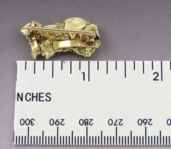 Antique c1890 Natural 22k - 24k Pure Gold Rush Nugget Pin/Brooch 5.9 grams