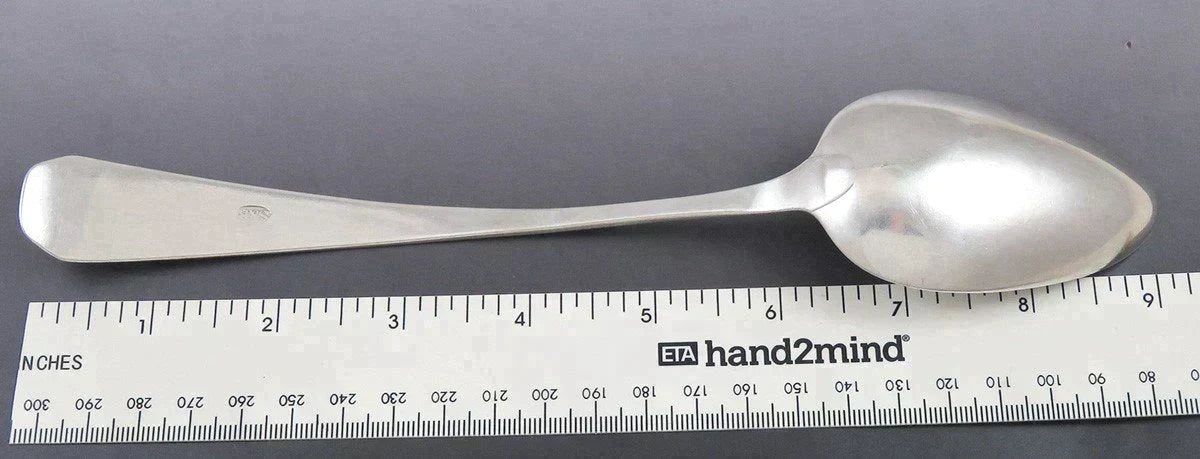 Antique c1805 New York American Coin Silver Coffin End Serving Spoon 9 1/8"