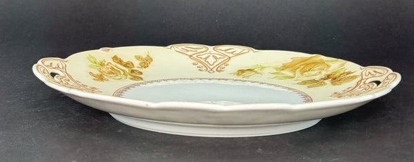 Antique Hermann Ohme Silesia Old Ivory 16 Porcelain Round Serving Platter Plate