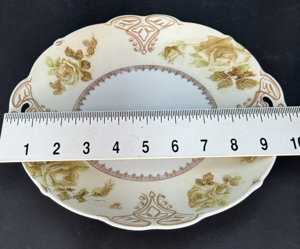 Antique Hermann Ohme Silesia Old Ivory 16 Porcelain Round Serving Platter Plate